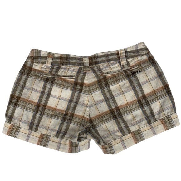 Nori Juniors Gray/Tan Plaid Shorts 100% Cotton - Picture 2 of 12
